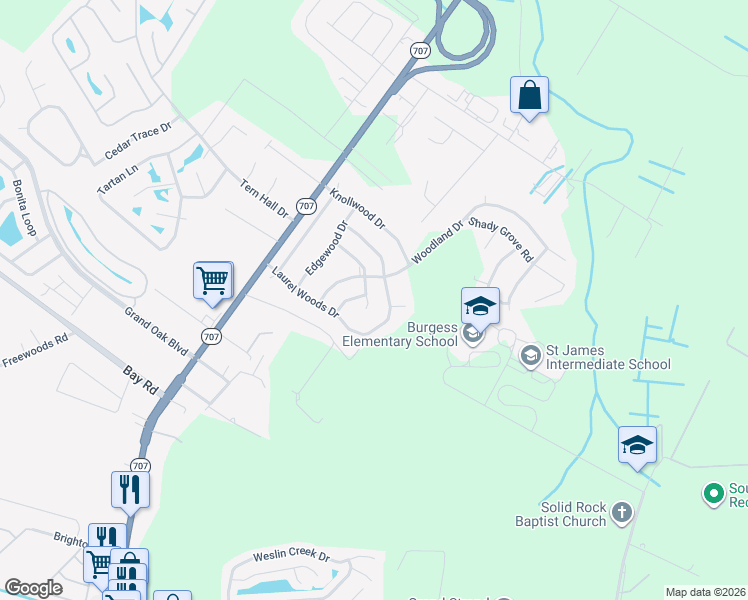 map of restaurants, bars, coffee shops, grocery stores, and more near 8466 Idlewood Drive in Myrtle Beach