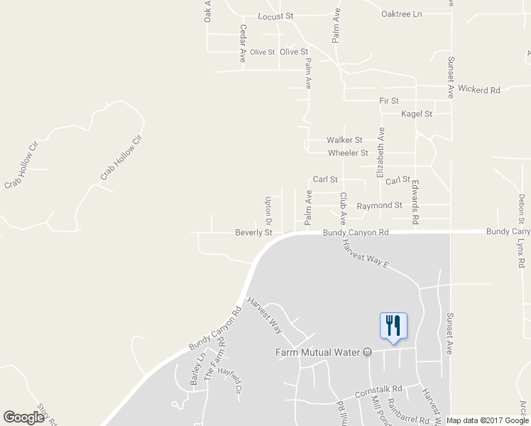 map of restaurants, bars, coffee shops, grocery stores, and more near 32919 Upton Drive in Wildomar