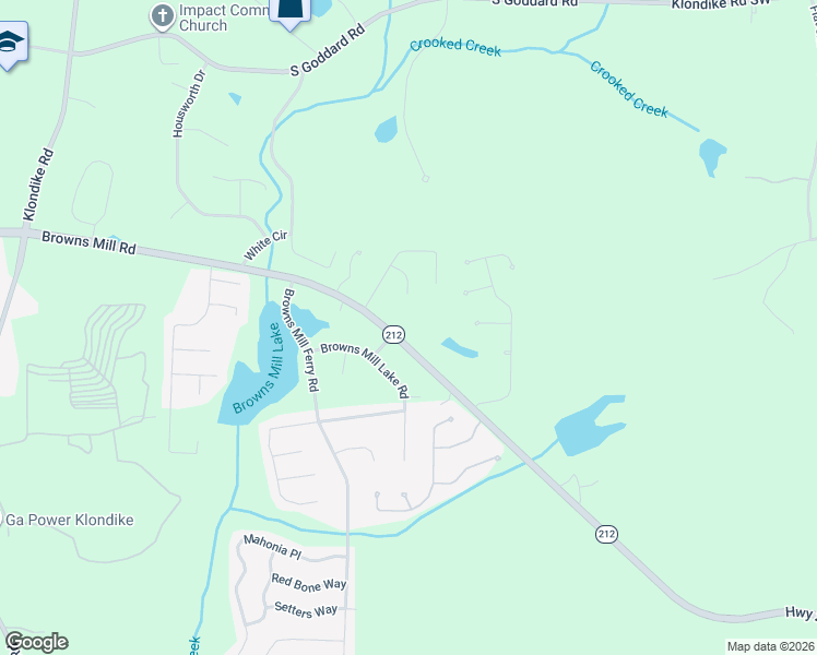 map of restaurants, bars, coffee shops, grocery stores, and more near 4586 Browns Mill Drive in Stonecrest