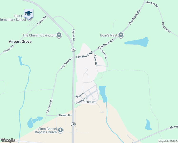 map of restaurants, bars, coffee shops, grocery stores, and more near 270 Orchard Drive in Covington