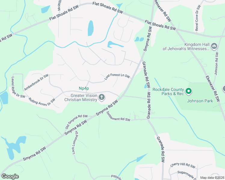 map of restaurants, bars, coffee shops, grocery stores, and more near 2084 Rolling Acres Drive Southwest in Conyers