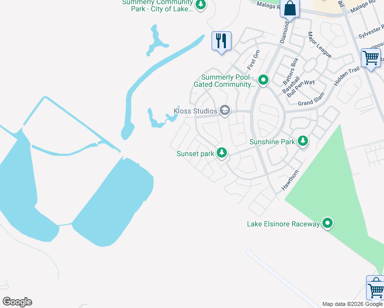 map of restaurants, bars, coffee shops, grocery stores, and more near 29127 Longleaf in Lake Elsinore