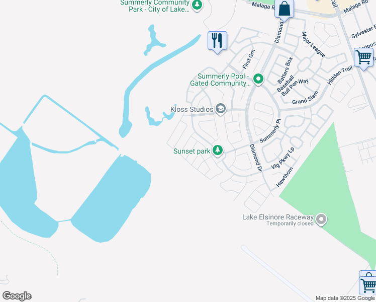 map of restaurants, bars, coffee shops, grocery stores, and more near 29127 Longleaf in Lake Elsinore