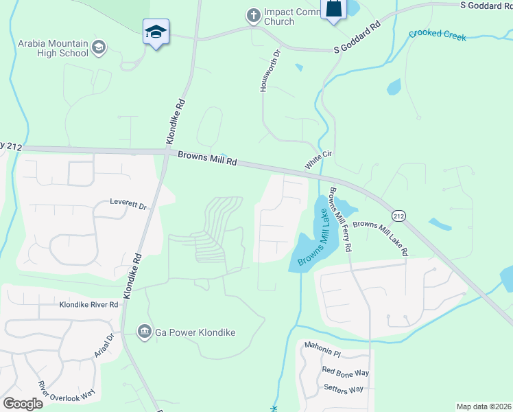 map of restaurants, bars, coffee shops, grocery stores, and more near Chestnut Lake Avenue in Stonecrest