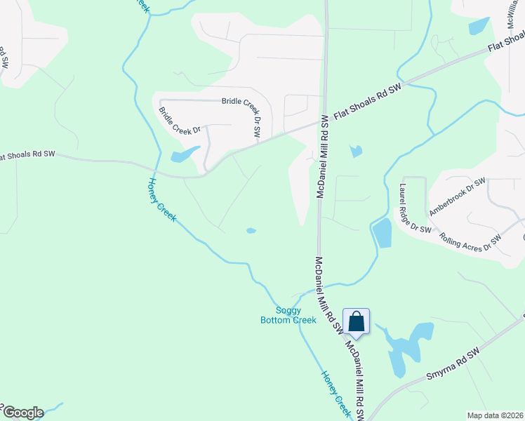 map of restaurants, bars, coffee shops, grocery stores, and more near 2966 Flat Shoals Road Southwest in Conyers