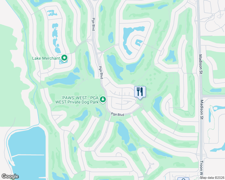 map of restaurants, bars, coffee shops, grocery stores, and more near 80128 Whisper Rock Way in La Quinta