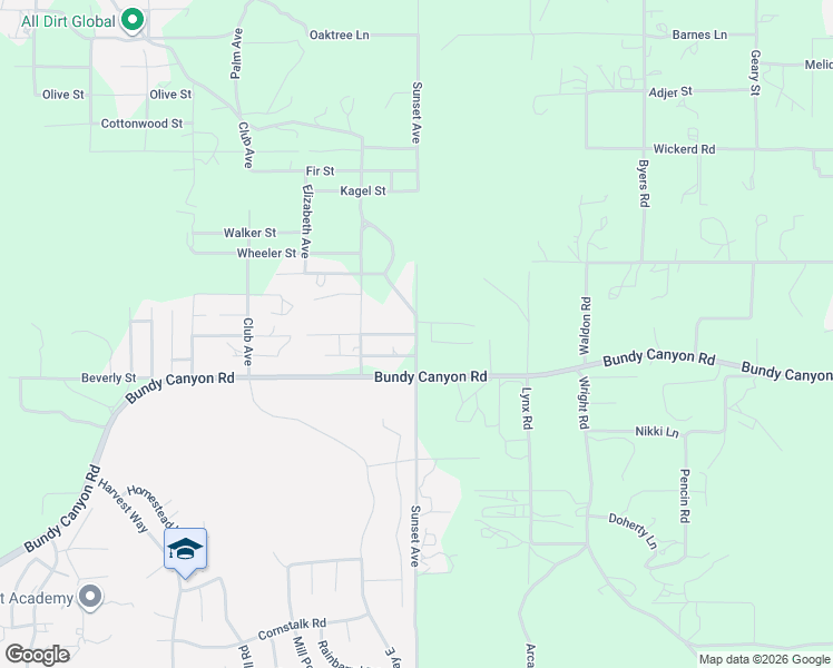 map of restaurants, bars, coffee shops, grocery stores, and more near 32959 Sunset Avenue in Menifee
