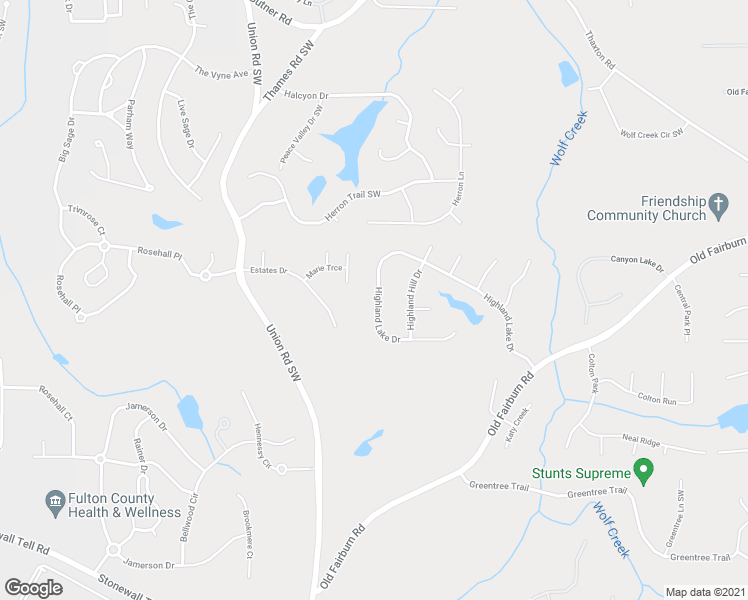 map of restaurants, bars, coffee shops, grocery stores, and more near 5085 Highland Lake Drive in Atlanta