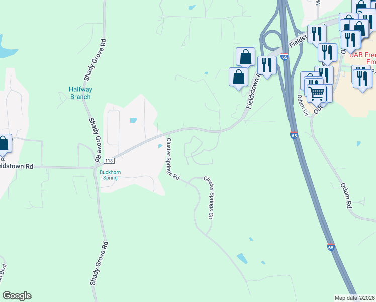 map of restaurants, bars, coffee shops, grocery stores, and more near 1200 Chapelridge Drive in Gardendale