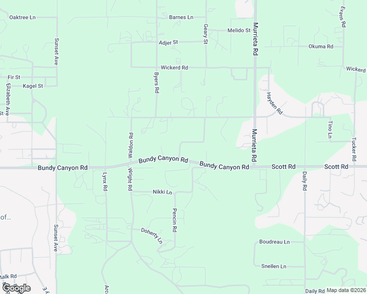 map of restaurants, bars, coffee shops, grocery stores, and more near 25700 Bundy Canyon Road in Menifee