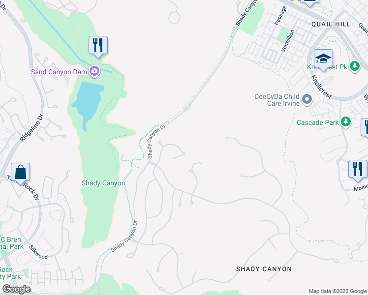 map of restaurants, bars, coffee shops, grocery stores, and more near 59 Vernal Spring in Irvine