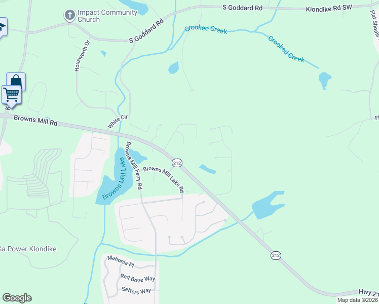 map of restaurants, bars, coffee shops, grocery stores, and more near 8380 Browns Mill Trce in Stonecrest
