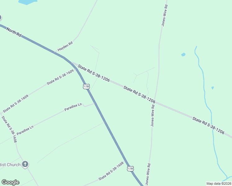 map of restaurants, bars, coffee shops, grocery stores, and more near 1571 State Road S-38-1206 in North