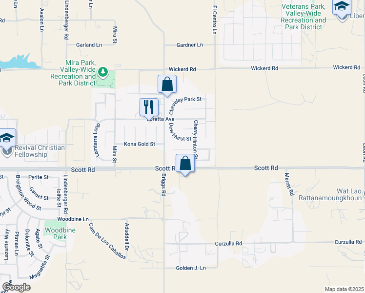 map of restaurants, bars, coffee shops, grocery stores, and more near 30082 Whembly Circle in Menifee