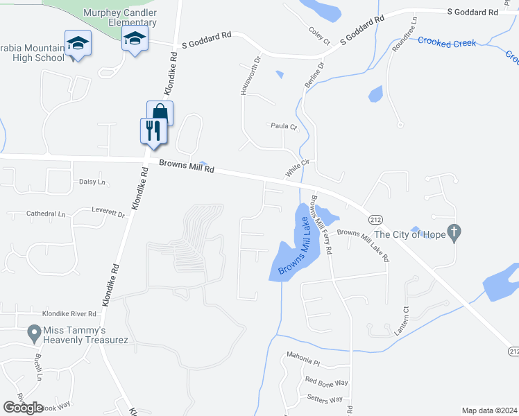 map of restaurants, bars, coffee shops, grocery stores, and more near 4483 Chestnut Lake Avenue in Lithonia