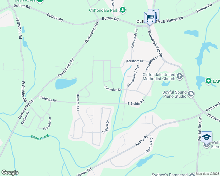 map of restaurants, bars, coffee shops, grocery stores, and more near 6448 Snowden Drive in College Park