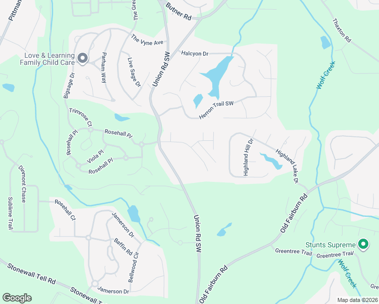 map of restaurants, bars, coffee shops, grocery stores, and more near 5350 Estates Drive in Atlanta