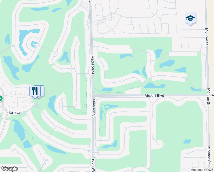 map of restaurants, bars, coffee shops, grocery stores, and more near 81115 National Drive in La Quinta