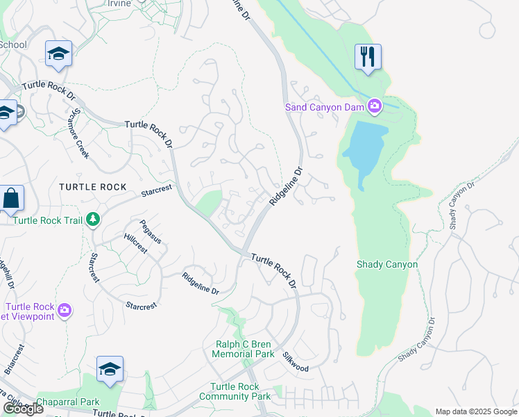 map of restaurants, bars, coffee shops, grocery stores, and more near 297 Stonecliffe Aisle in Irvine