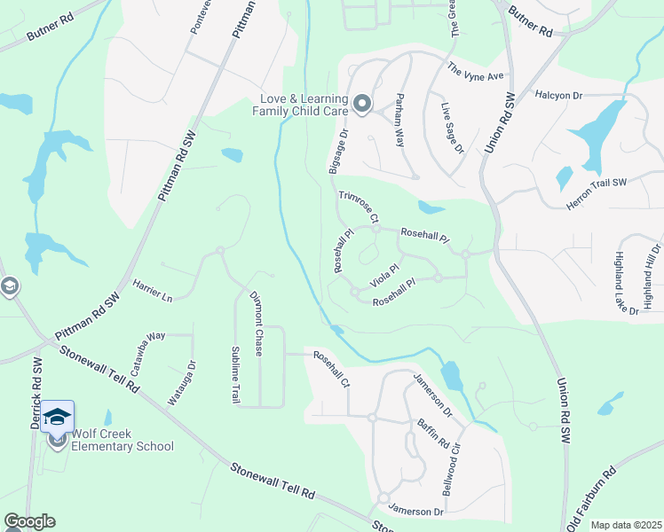 map of restaurants, bars, coffee shops, grocery stores, and more near 5550 Rosehall Place in Atlanta