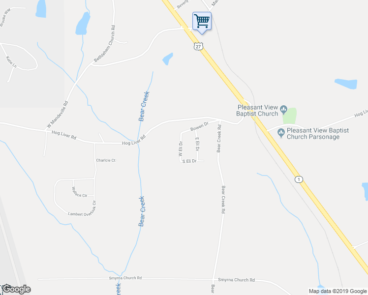 map of restaurants, bars, coffee shops, grocery stores, and more near 32 West Eli Drive in Carrollton