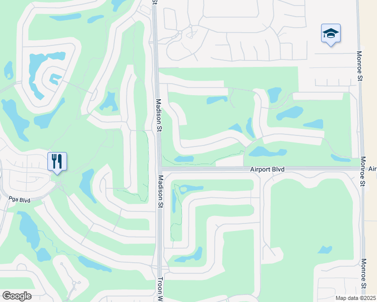 map of restaurants, bars, coffee shops, grocery stores, and more near 81115 National Drive in La Quinta