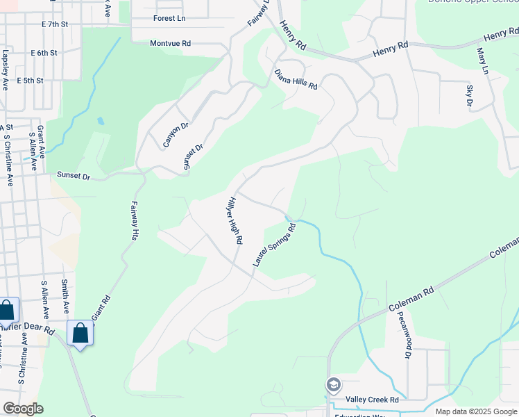 map of restaurants, bars, coffee shops, grocery stores, and more near 6 Laurel Springs Road in Anniston