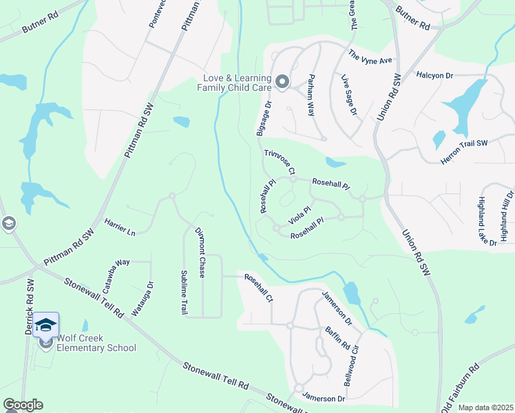 map of restaurants, bars, coffee shops, grocery stores, and more near 5539 Rosehall Place in Atlanta