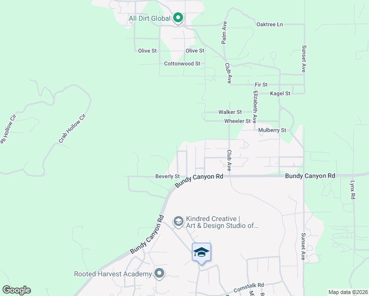 map of restaurants, bars, coffee shops, grocery stores, and more near 32855 Greenwood Avenue in Wildomar