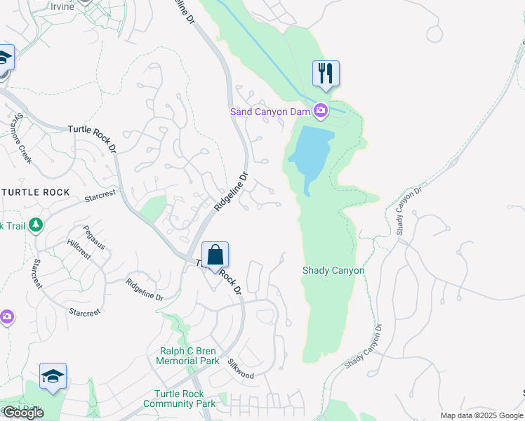 map of restaurants, bars, coffee shops, grocery stores, and more near 8 Sarena in Irvine