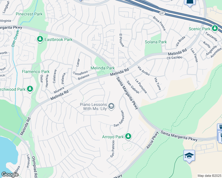 map of restaurants, bars, coffee shops, grocery stores, and more near 21982 Oak Grove in Mission Viejo