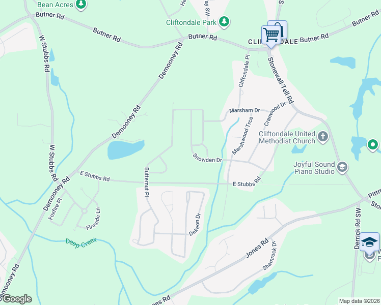 map of restaurants, bars, coffee shops, grocery stores, and more near 6469 Snowden Drive in Atlanta