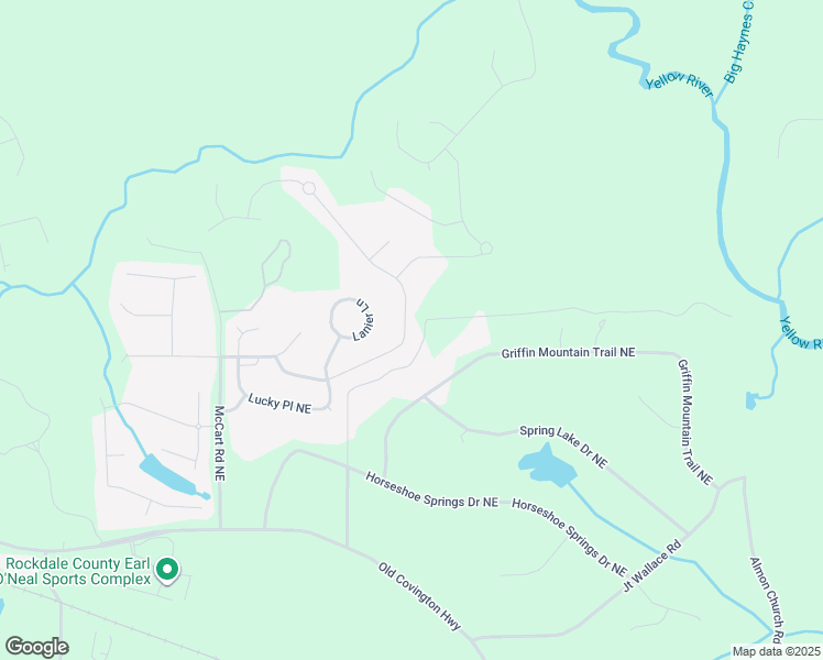 map of restaurants, bars, coffee shops, grocery stores, and more near 3337 Bartlett Avenue Northeast in Conyers