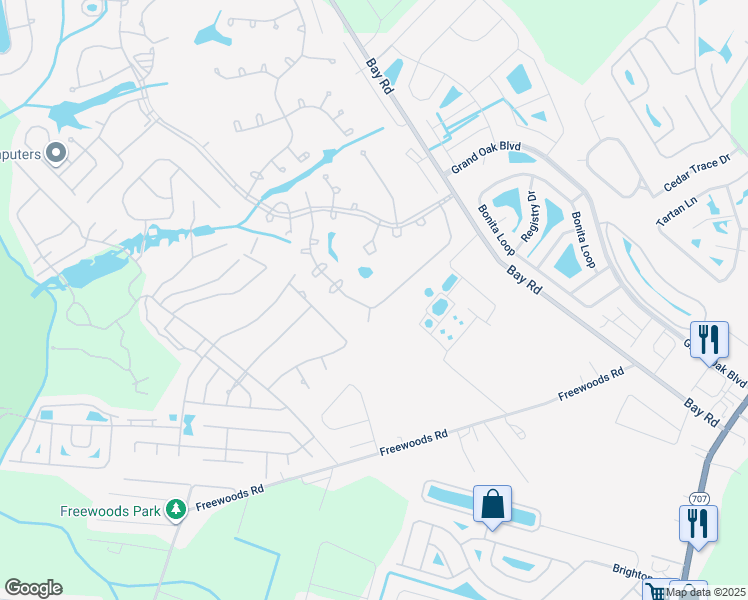 map of restaurants, bars, coffee shops, grocery stores, and more near 6512 Royal Pine Drive in Myrtle Beach