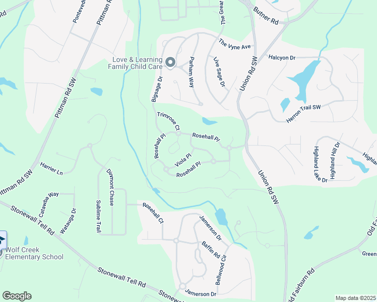 map of restaurants, bars, coffee shops, grocery stores, and more near 4155 Viola Place in Atlanta