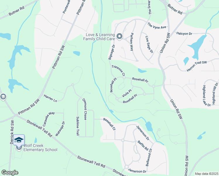 map of restaurants, bars, coffee shops, grocery stores, and more near 5550 Rosehall Place in Atlanta
