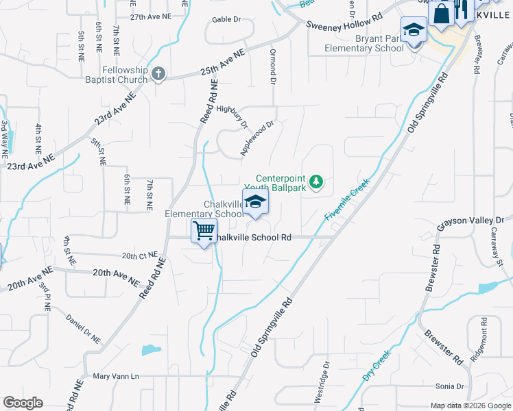 map of restaurants, bars, coffee shops, grocery stores, and more near 934 Chalkville School Road in Birmingham