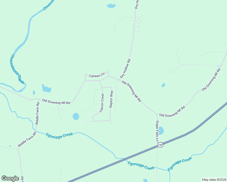 map of restaurants, bars, coffee shops, grocery stores, and more near 99 Raptor Way in Anniston