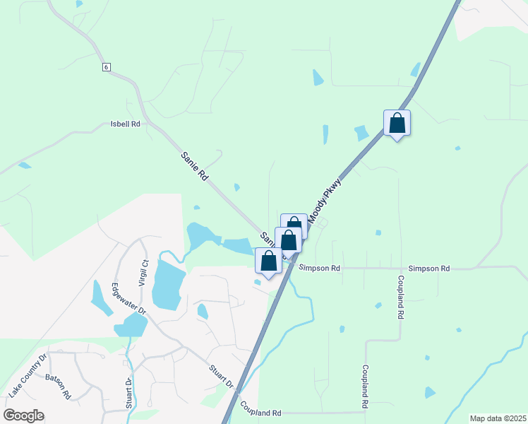map of restaurants, bars, coffee shops, grocery stores, and more near 95 Sycamore Lane in Odenville