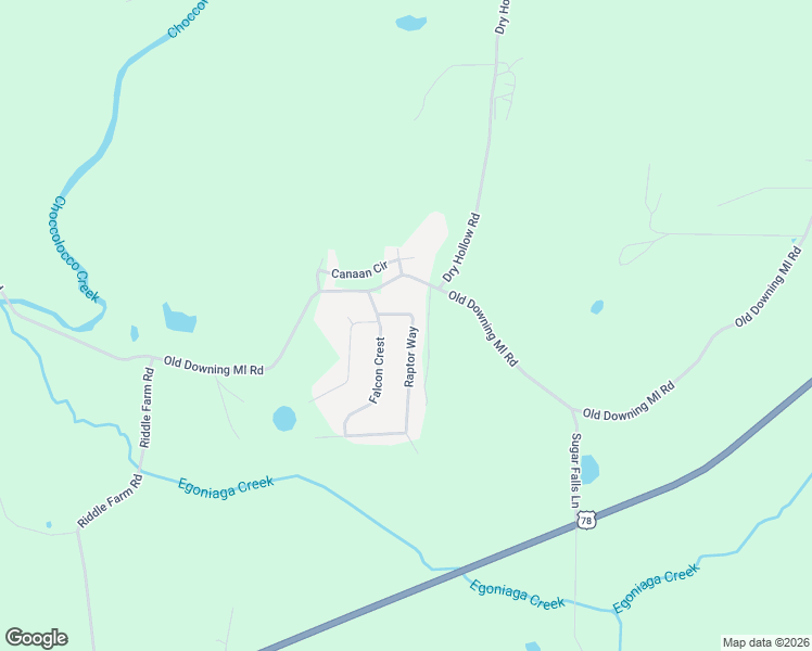 map of restaurants, bars, coffee shops, grocery stores, and more near 110 Raptor Way in Anniston