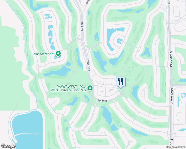 map of restaurants, bars, coffee shops, grocery stores, and more near 55729 Isleworth in La Quinta
