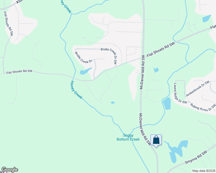 map of restaurants, bars, coffee shops, grocery stores, and more near Volunteer Drive in Conyers