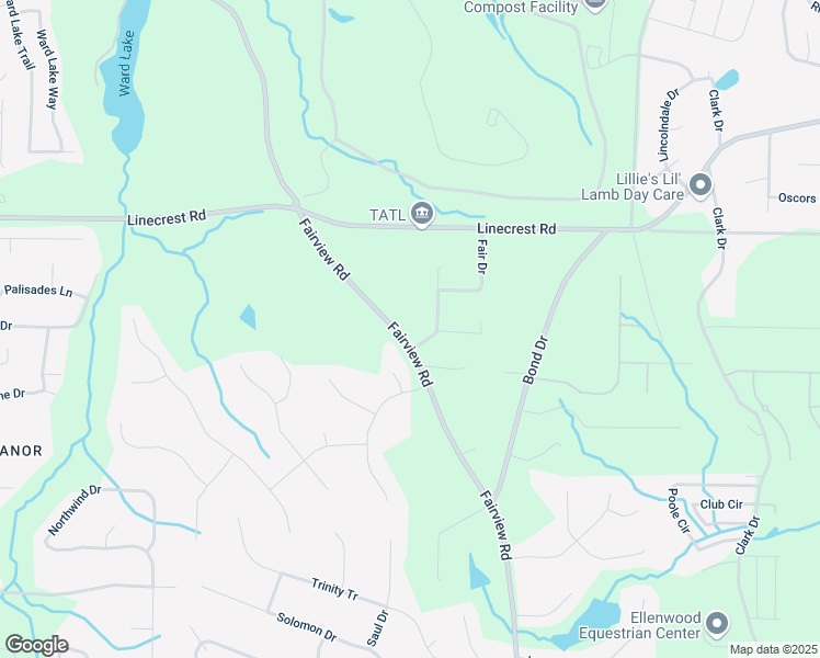 map of restaurants, bars, coffee shops, grocery stores, and more near 1440 Fairview Road in Ellenwood