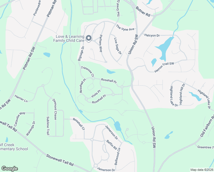 map of restaurants, bars, coffee shops, grocery stores, and more near 5455 Rosehall Place in Atlanta