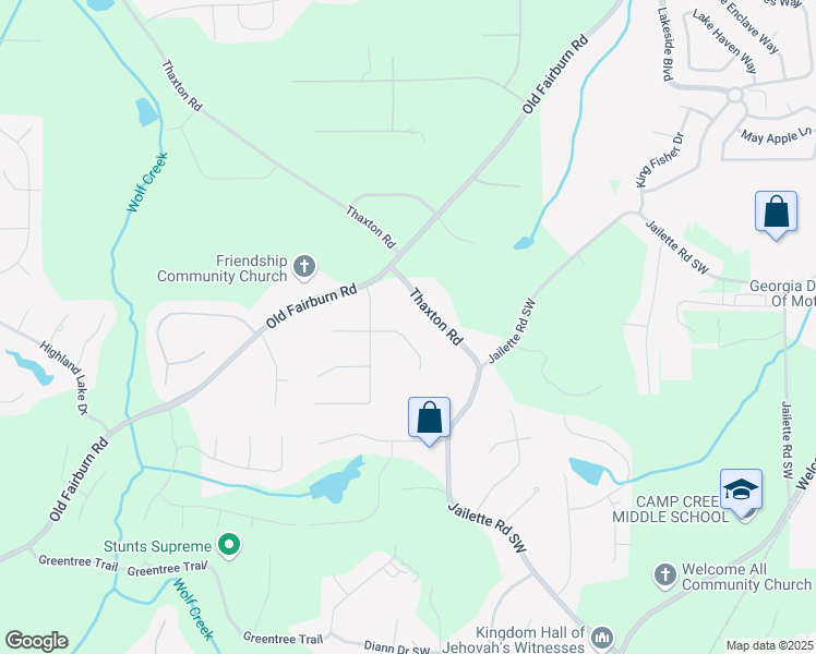 map of restaurants, bars, coffee shops, grocery stores, and more near 4100 Hawkins Crossing in Atlanta