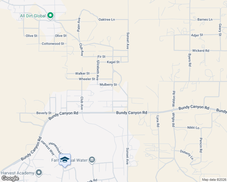 map of restaurants, bars, coffee shops, grocery stores, and more near 24891 Carl Street in Menifee