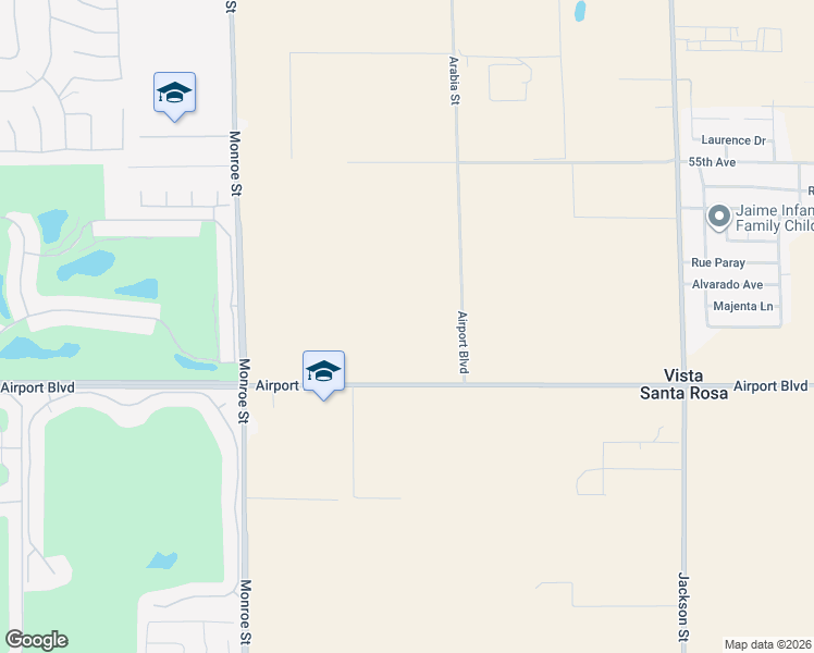 map of restaurants, bars, coffee shops, grocery stores, and more near Airport Boulevard in Thermal
