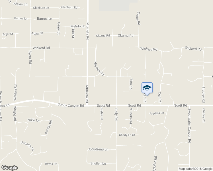 map of restaurants, bars, coffee shops, grocery stores, and more near 32797 Hayden Road in Menifee