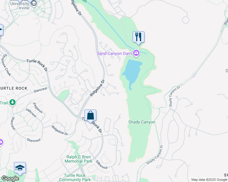 map of restaurants, bars, coffee shops, grocery stores, and more near 8 Sarena in Irvine