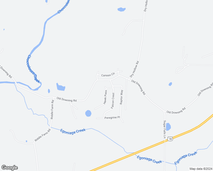 map of restaurants, bars, coffee shops, grocery stores, and more near 54 Hawk Pass in Anniston